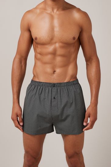 Buy Black 4 pack Woven Pure Cotton Boxers from Next Australia
