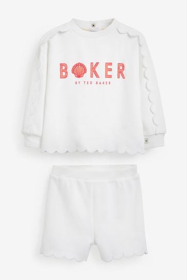 Baker by Ted Baker White Sweatshirt and Shorts Set