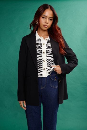 Another Sunday Long Sleeved Oversized Blazer With Pocket Detail In