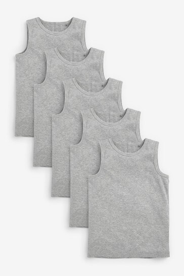Grey 5 Pack Vests (1.5-16yrs)
