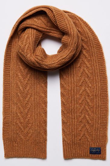 Superdry Yellow Cable Lux Scarf