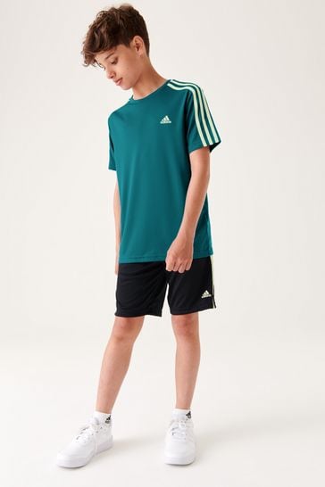 adidas Green Junior Designed To Move Tee And Shorts Set