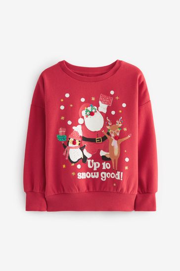 Buy Red Santa Christmas Sweatshirt Jumper 3 16yrs from Next Luxembourg