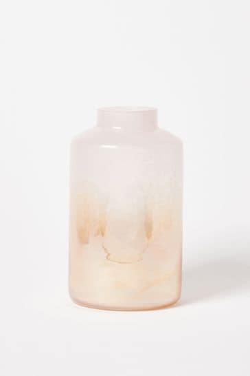 Oliver Bonas Pink Peonia Lustre Pink & Orange Glass Vase