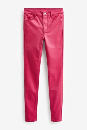 Pink Next Coated Skinny Jeans