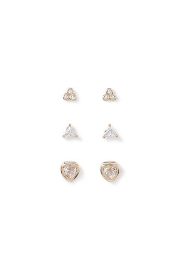 Aela Cubic Zirconia Stud Earrings 3 Pack