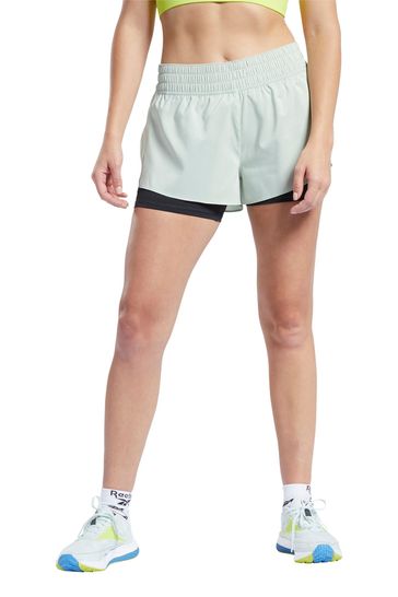 Reebok Green Workout Two-In-One Shorts