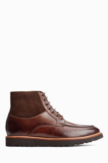 Base London Brown Colter Waxy Leather Boots