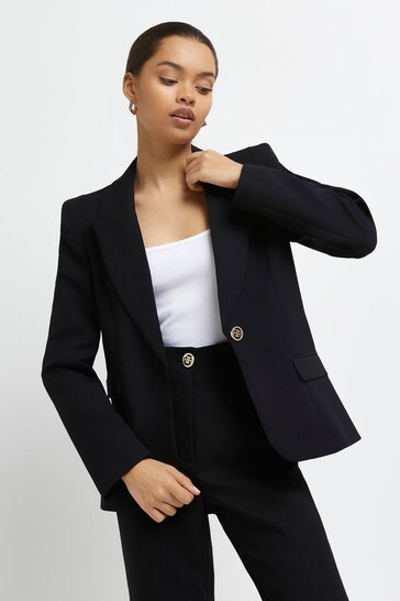 River Island Black Fitted Tailored Blazer