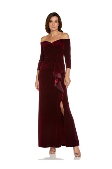 off shoulder evening gown