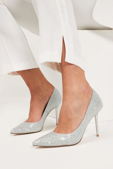 når som helst job forudsætning Buy Forever Comfort® Wedding Glitter Court Bridal Shoes from Next USA