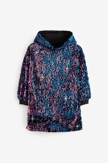 Buy Blue Pink Sequin Longline Hoodie 3 16yrs from Next Austria