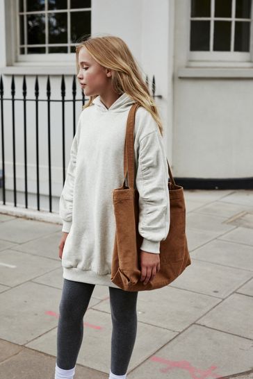 Grey longline hoodie sale