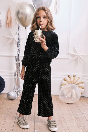 Buy Black Studded Crew Jumper And Trousers Set 3 16yrs from Next