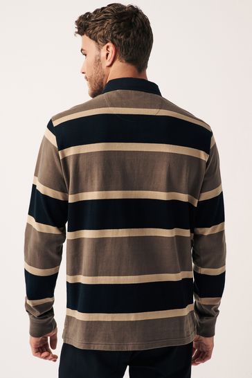 Long sleeve striped rugby shirt discount