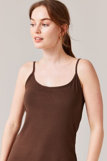 Buy Chocolate Brown Longline Thin Strap Vest from Next Poland