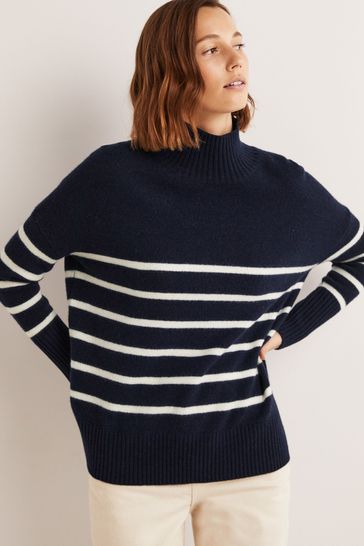 Buy Boden Blue Oversized High Neck Jumper from Next Luxembourg