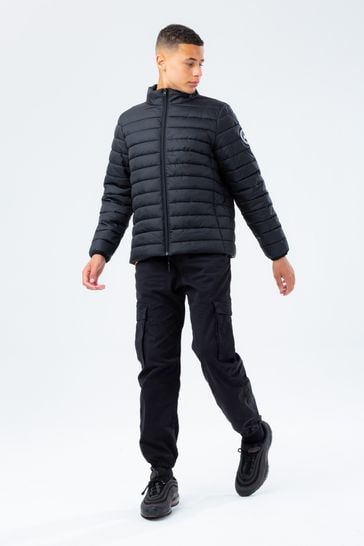 lightweight puffer jacket mens black