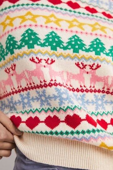 Buy Boden Yellow Christmas Jumper from Next Luxembourg