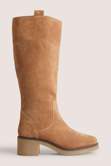 Boden Gold Crepe Sole Knee High Boots