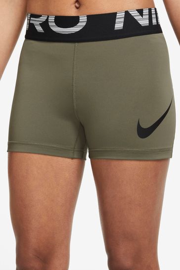 Nike Pro Green Dri-FIT Graphic 3 Inch Shorts