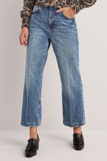 Boden Blue Rigid Cropped Flare Jeans