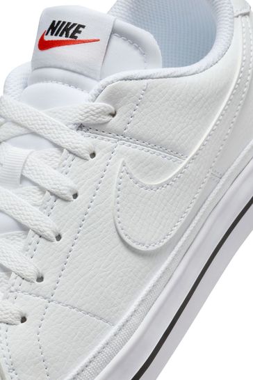 Nike white leather trainers store