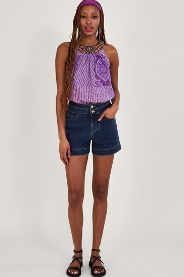 Sustainable denim shorts hot sale