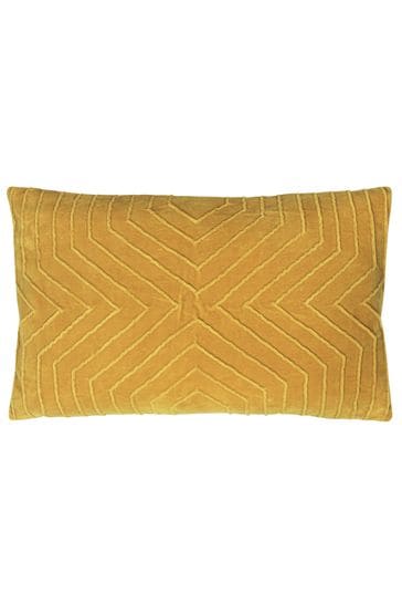 furn. Ochre Yellow Mahal Geometric Polyester Filled Cushion