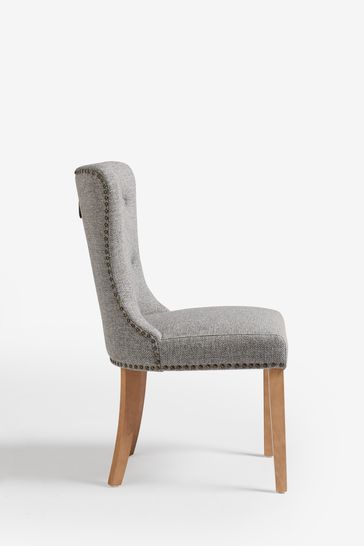 Buy Chunky Weave Mid Grey Blair Oak Effect Leg Dining Chairs Set