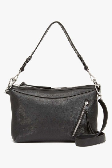 Mint Velvet Raye Black Leather Stud Bag