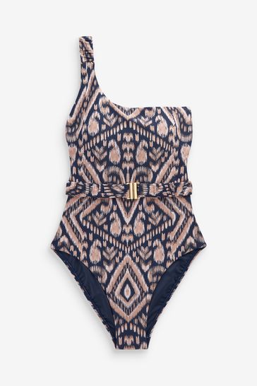 Navy one shoulder swimsuit best sale