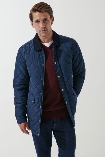 Crew Clothing Company Blue Quilted Jacket