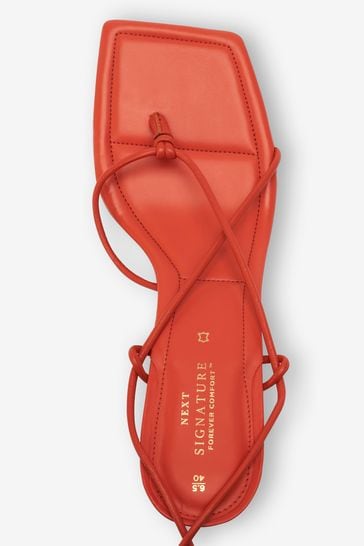 Buy Orange Signature Strappy Toe Post Sandals from Next Luxembourg