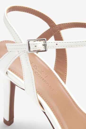 Buy White Extra Wide Fit Forever Comfort Strappy Skinny Heel