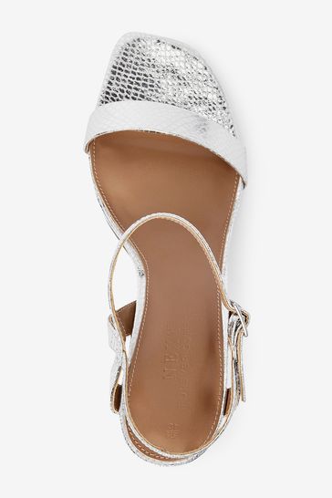 Wide fit silver sandals top