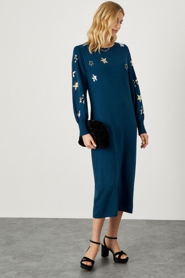 Monsoon blue store star dress
