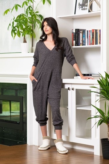 Buy LLatteLove Charcoal Grey Mix Brushed Hacci Onesie Jumpsuit