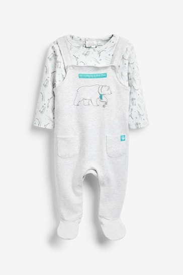 We're Going On A Bear Hunt Cream Dungarees And T-Shirt Set