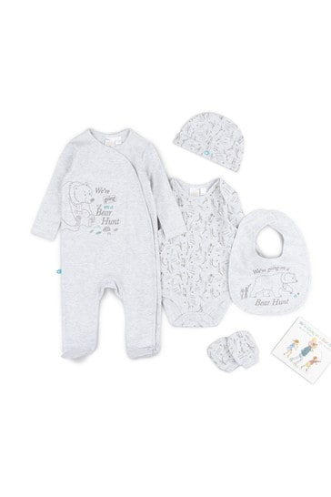 We're Going On A Bear Hunt Cream Sleepsuit, Body, Hat, Bib, Mitts, Book