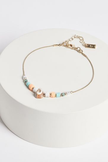Multicoloured Pretty Shell and Bead Anklet