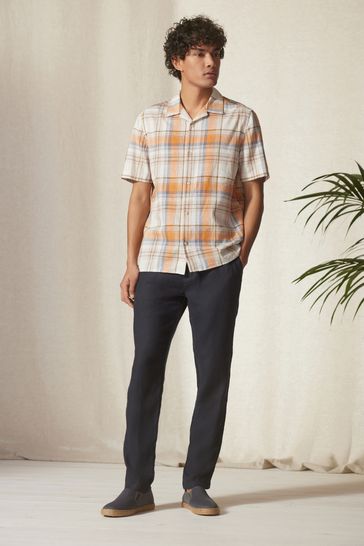 Buy Charcoal Grey 100 Linen Elasticated Waist Trousers from Next