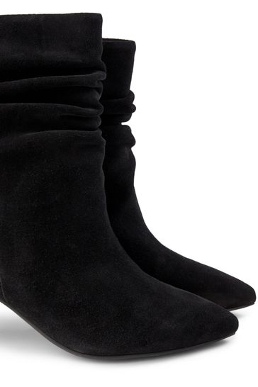 Black suede slouch sales ankle boots
