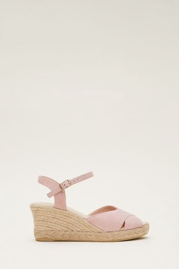 Phase Eight Pink Suede Espadrilles