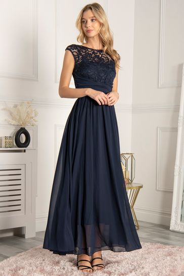 Buy Jolie Moi Blue Lace Bodice Maxi Prom Dress from Next Poland