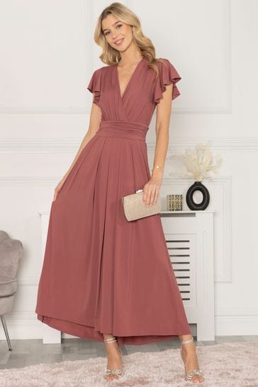 Buy Jolie Moi Red Airene Cap Sleeve Maxi Dress from Next Luxembourg