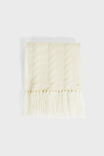 Ted Baker Iciey Chunky Cable Knitted Cream Scarf