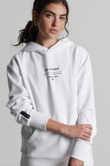 Superdry White Recycled Definition Hoodie