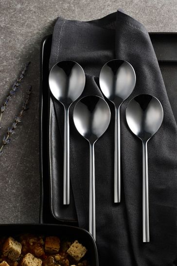 Silver Kensington 4 Piece Soup Spoon Sets