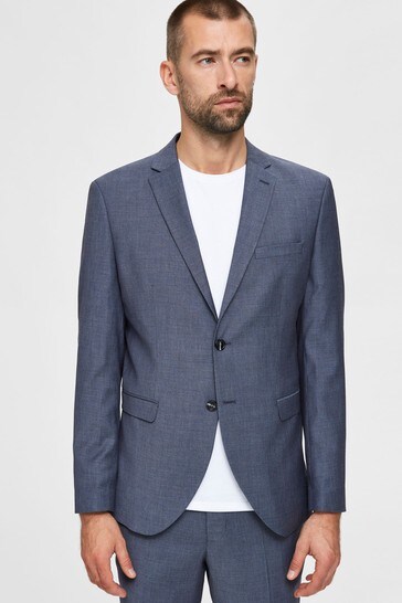 Voetzool Duidelijk maken Dag Buy Selected Homme Blue Bill Slim Suit Jacket from Next Netherlands